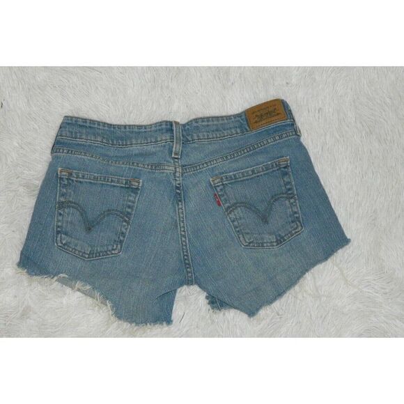 Levi 545 Shorts Women's Cutoff Distressed Blue Jeans Size 28 - Picture 2 of 10